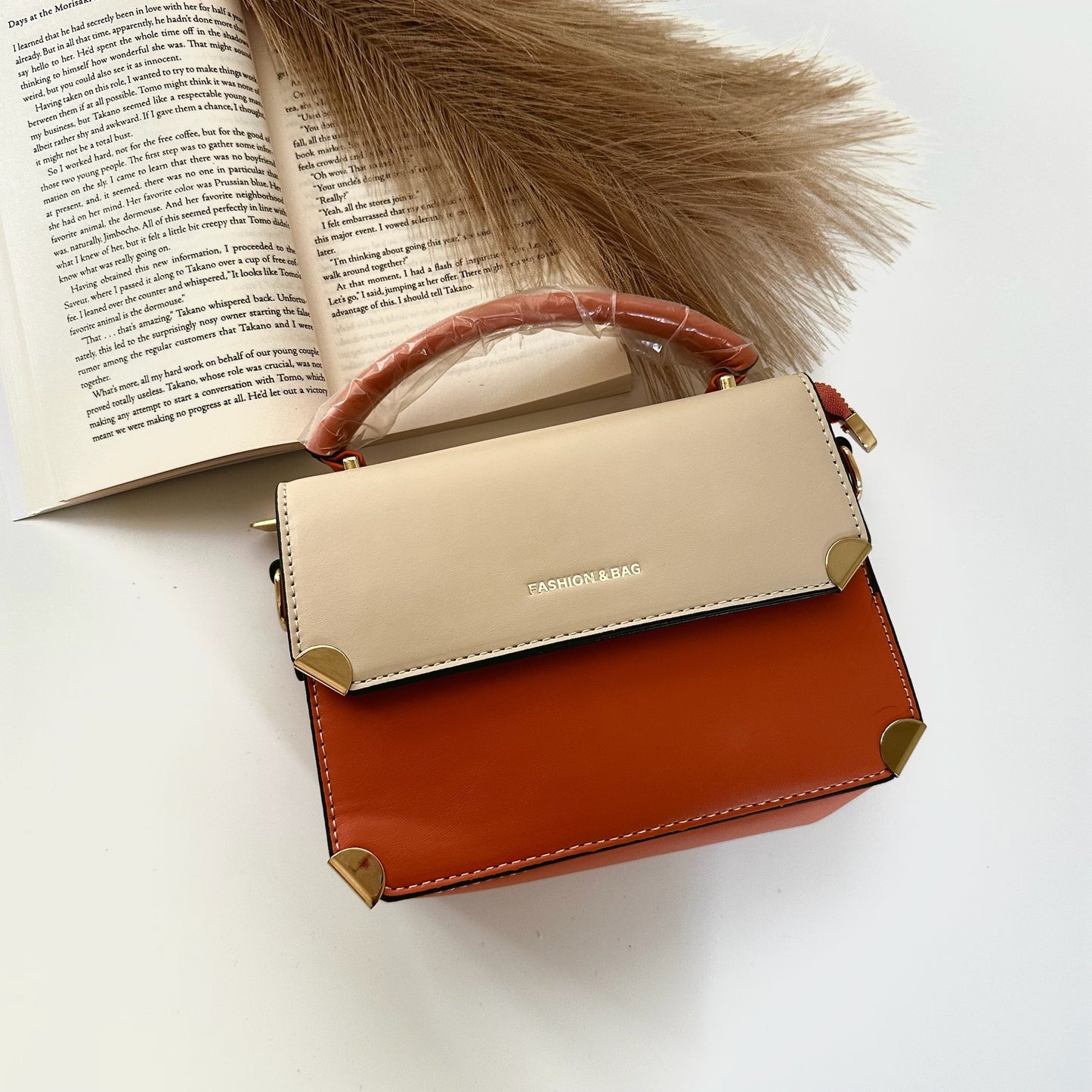 Vanity Case Orange and Beige