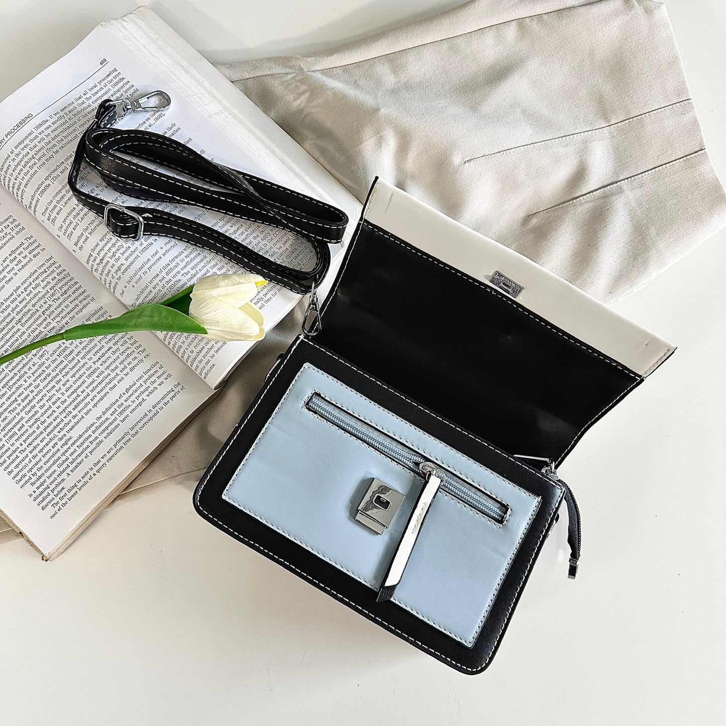 Kiyo Bag White & Black